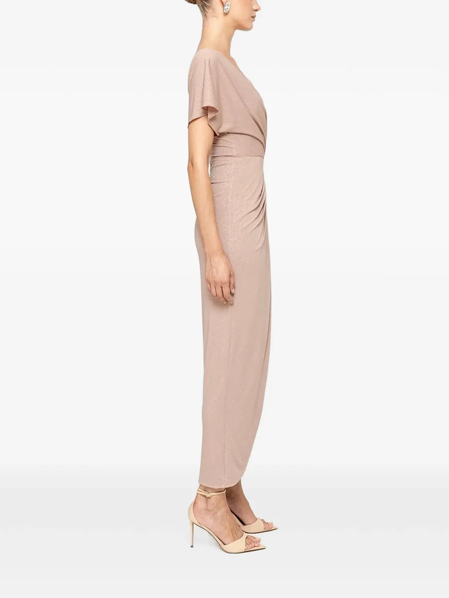 V-neck draped midi dress 3