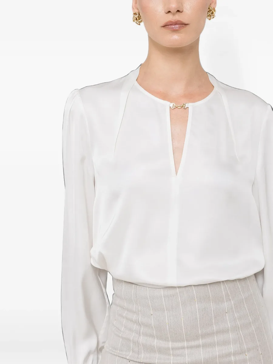 satin viscose V-neck top 5