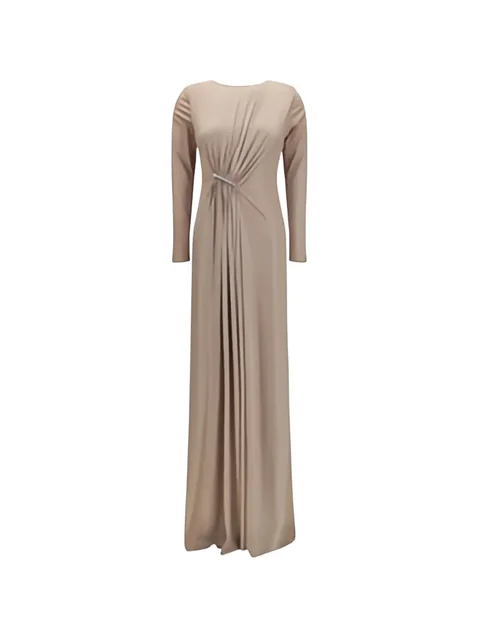 ruched metallic stretch-jersey maxi dress