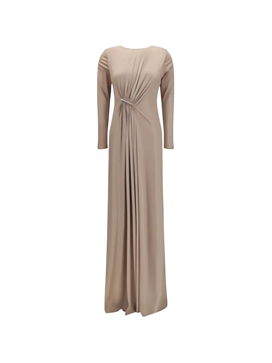 ruched metallic stretch-jersey maxi dress 1