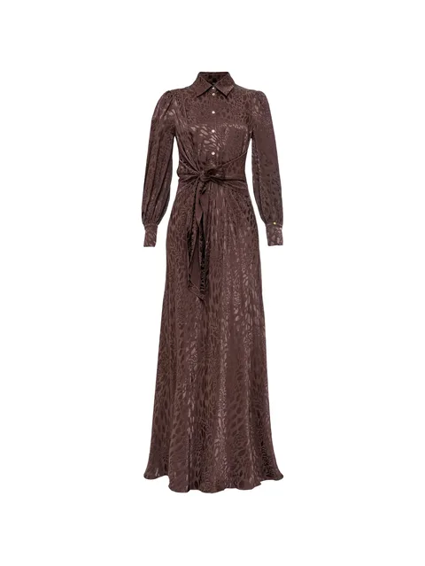 leopard-print viscose-blend dress