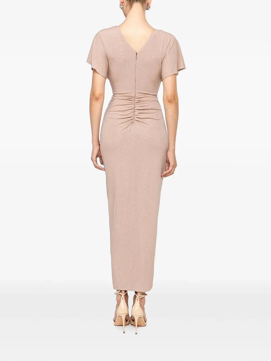 V-neck draped midi dress 4