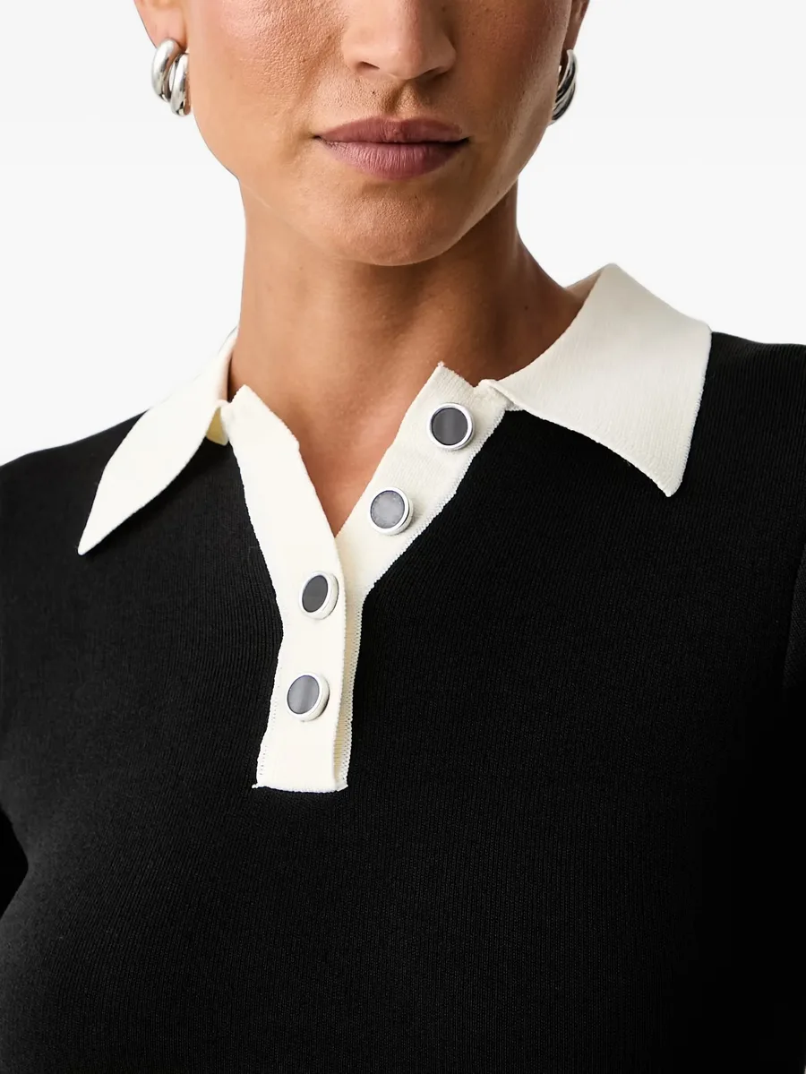 Anders contrast-trim button-up mini dress 4
