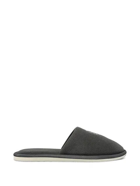 London Horseshoe logo-embroidered slippers