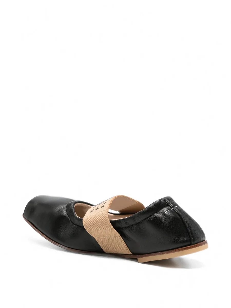 logo-print elasticated-strap ballet flats 2