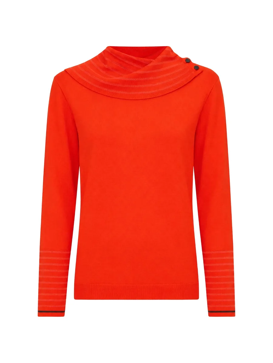 button-detail striped-trim sweater 3