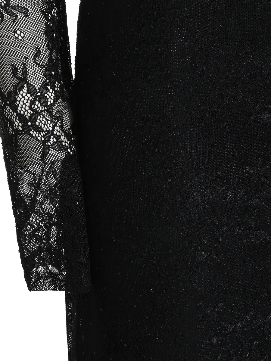 lace-overlay long-sleeve dress 6