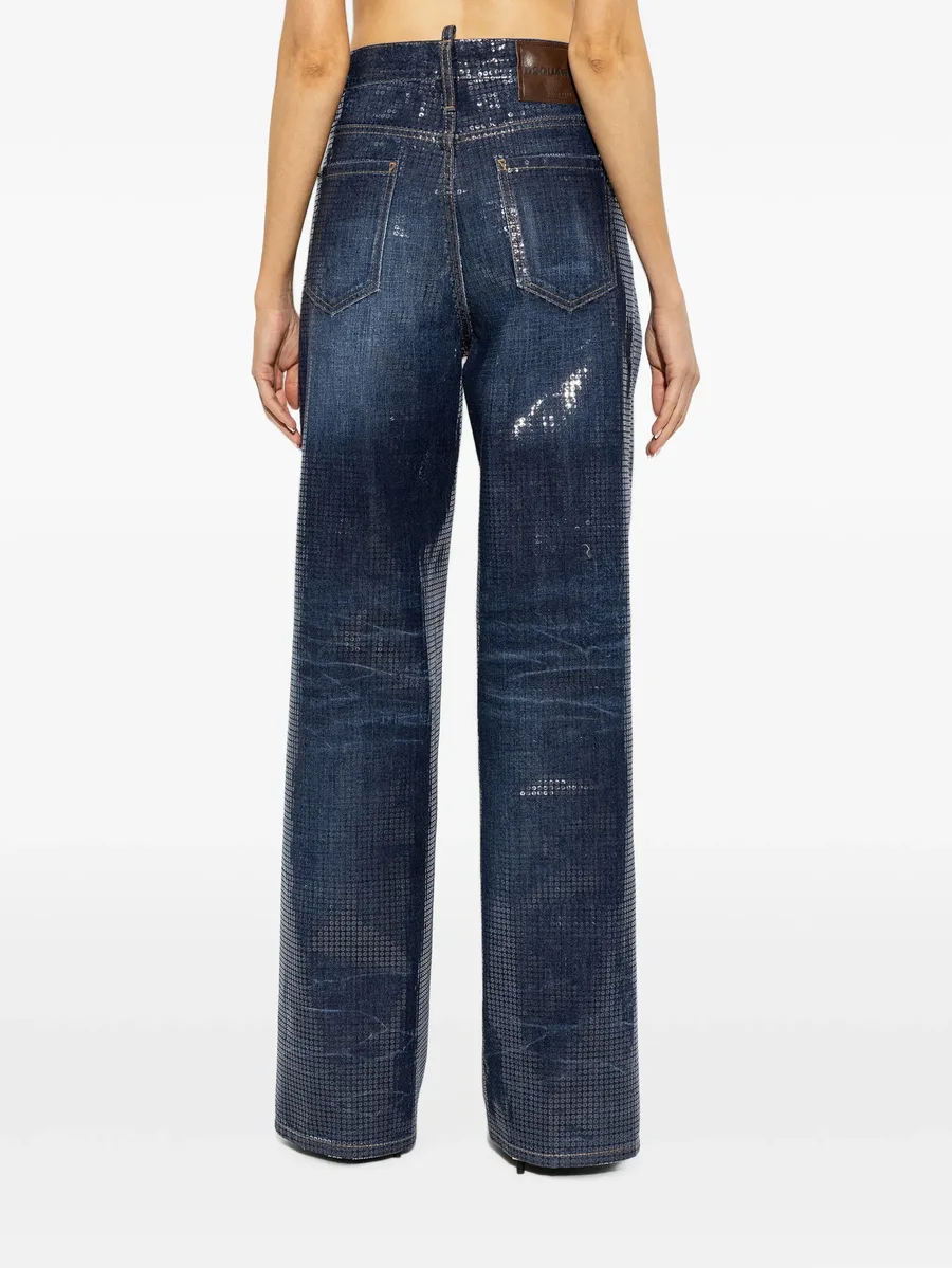 sequin-embellished baggy jeans 4