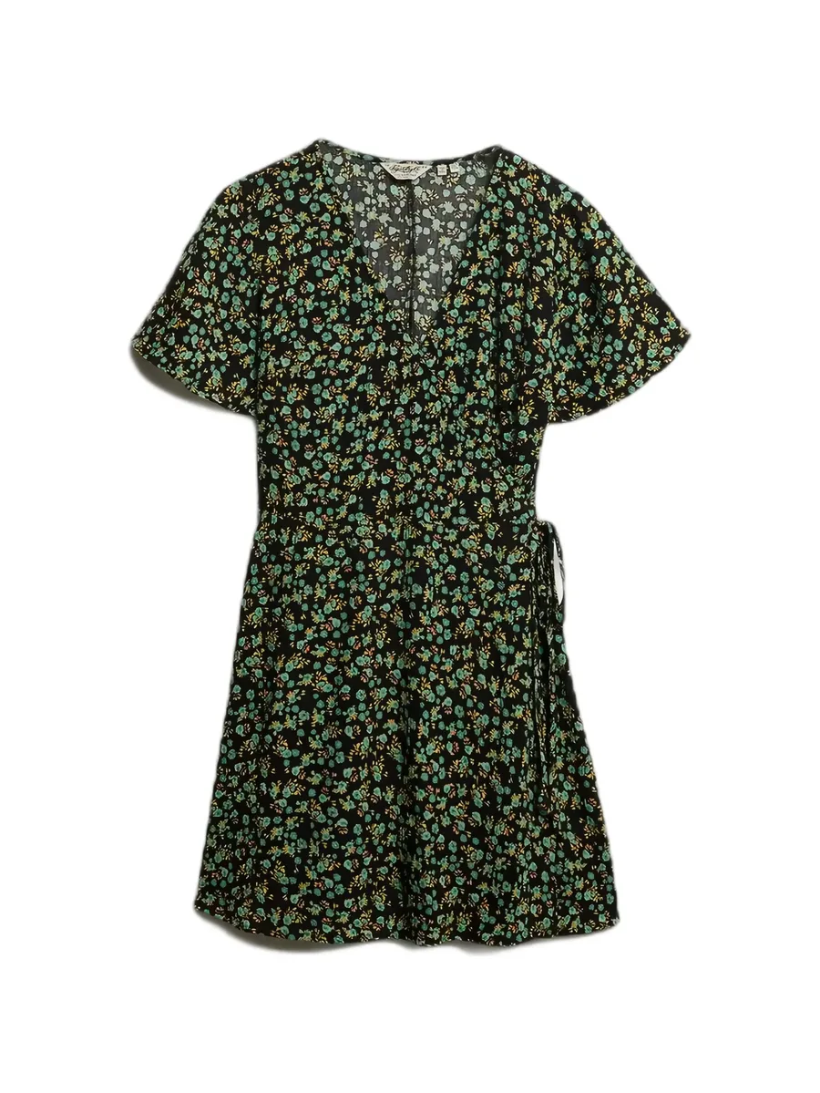 mini floral-print wrap dress 1