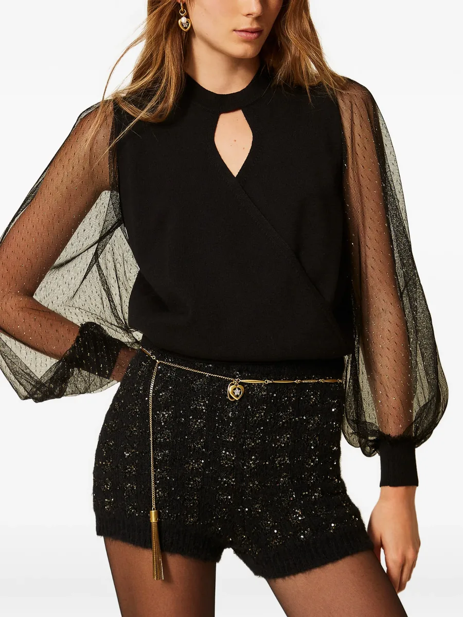 jumper with plumetis tulle sleeves 2