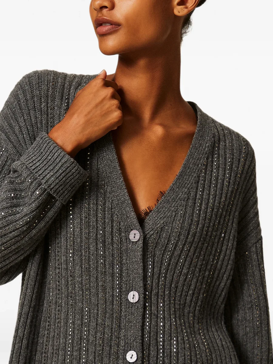 wool blend cardigan with rhinestones 4