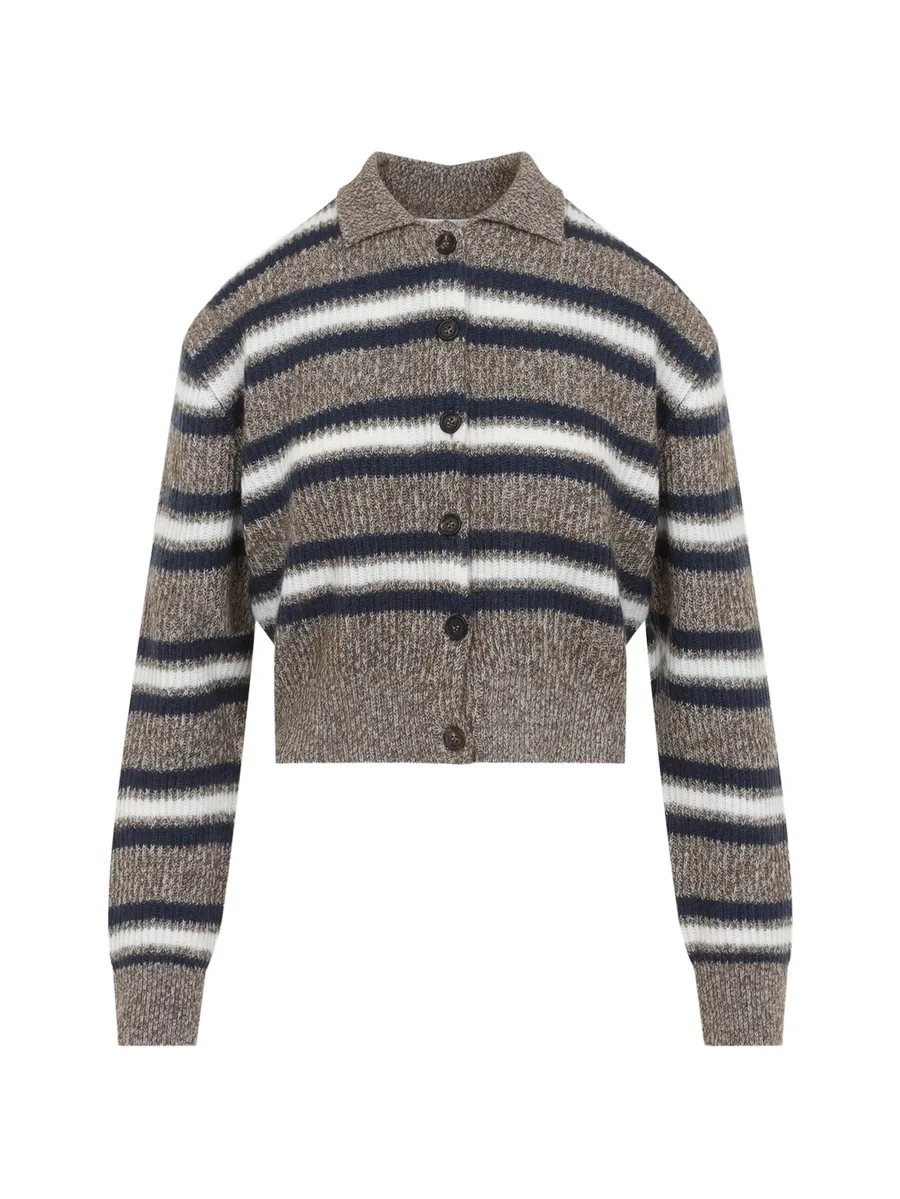 striped button-up cardigan 1