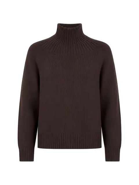 ribbed-knit raglan-sleeve sweater