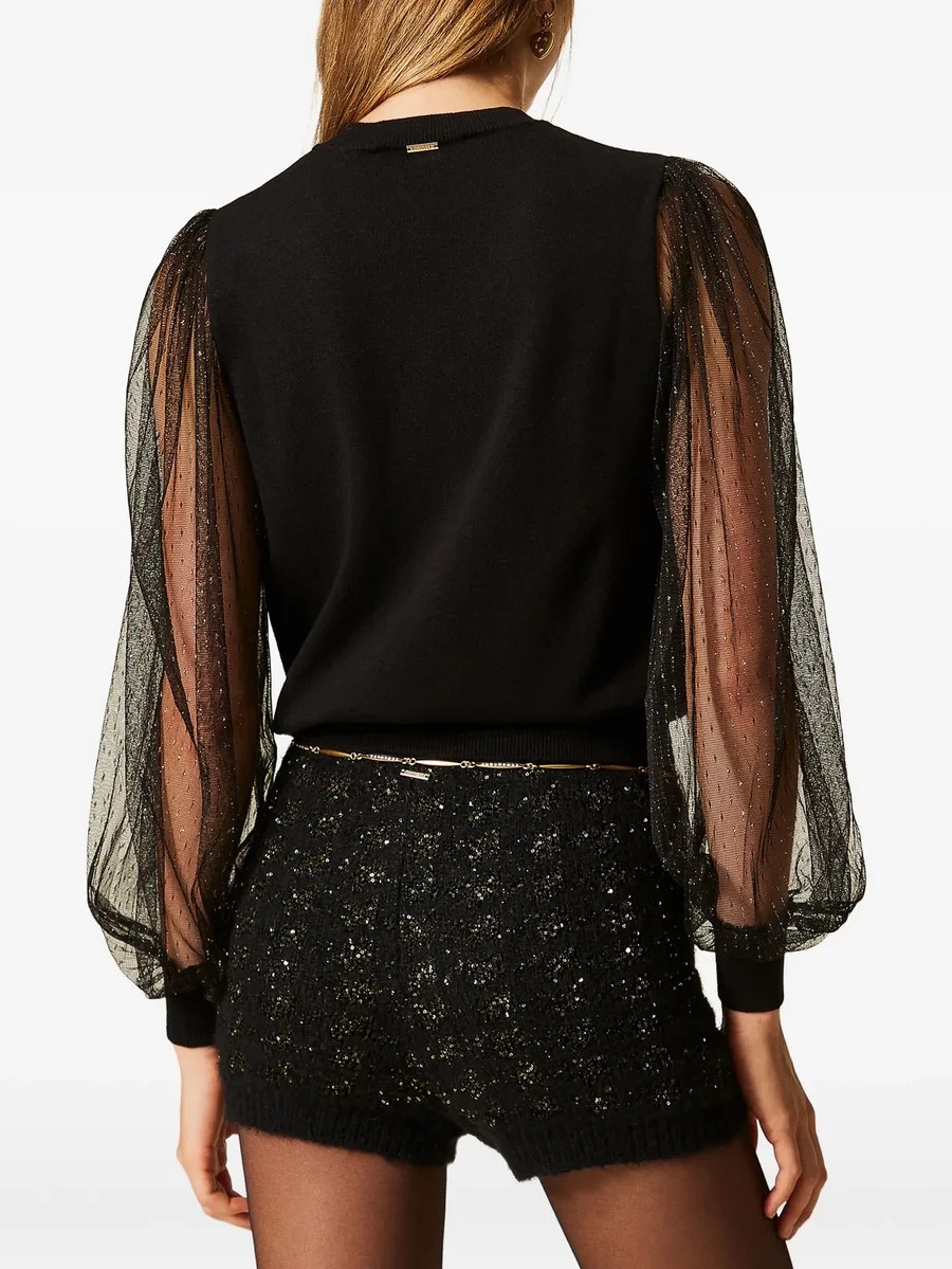 jumper with plumetis tulle sleeves 3