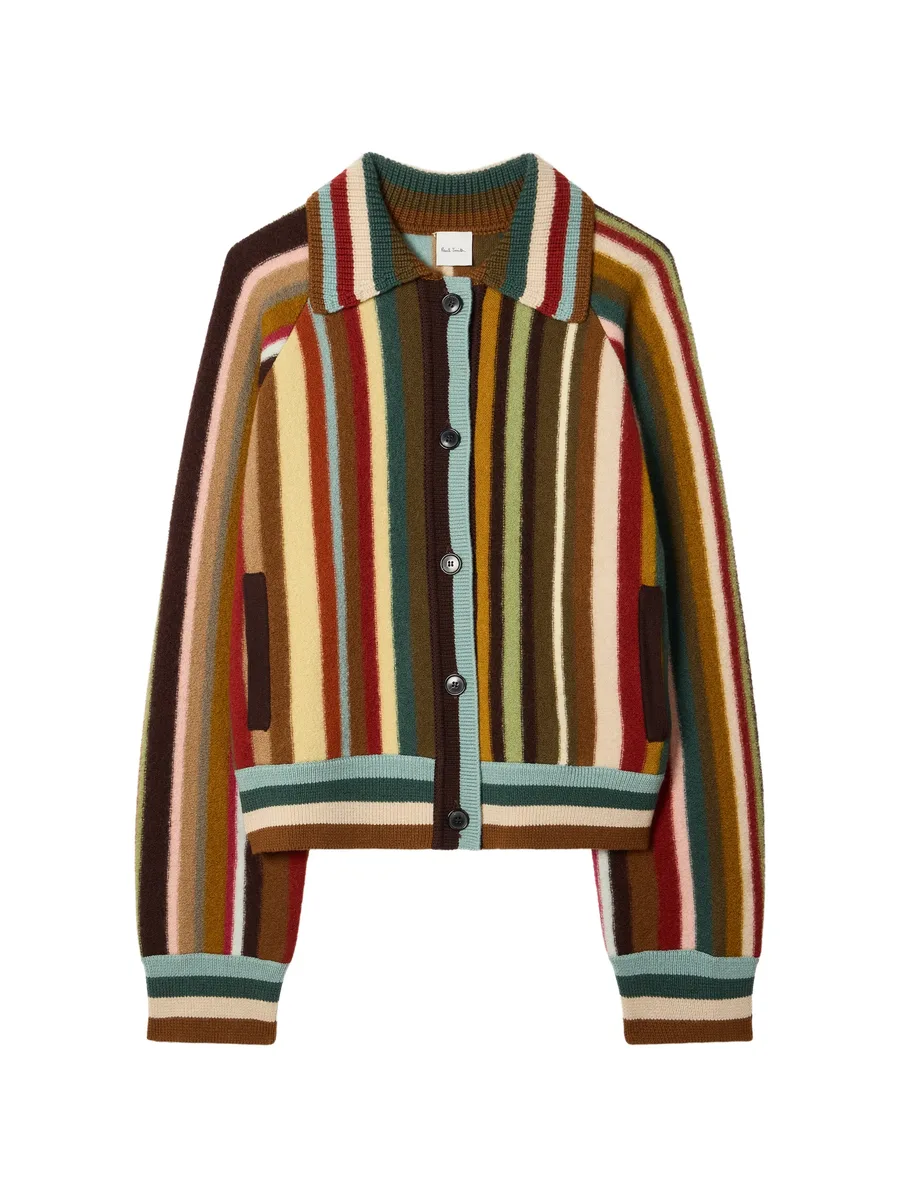 merino wool 'Signature Stripe' cardigan 1