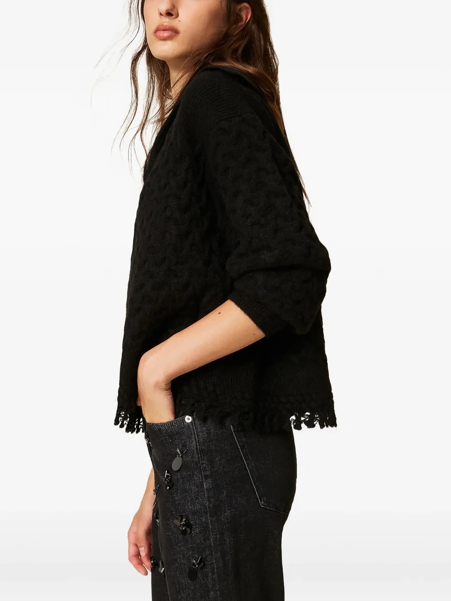 cable knit and crochet jumper 2