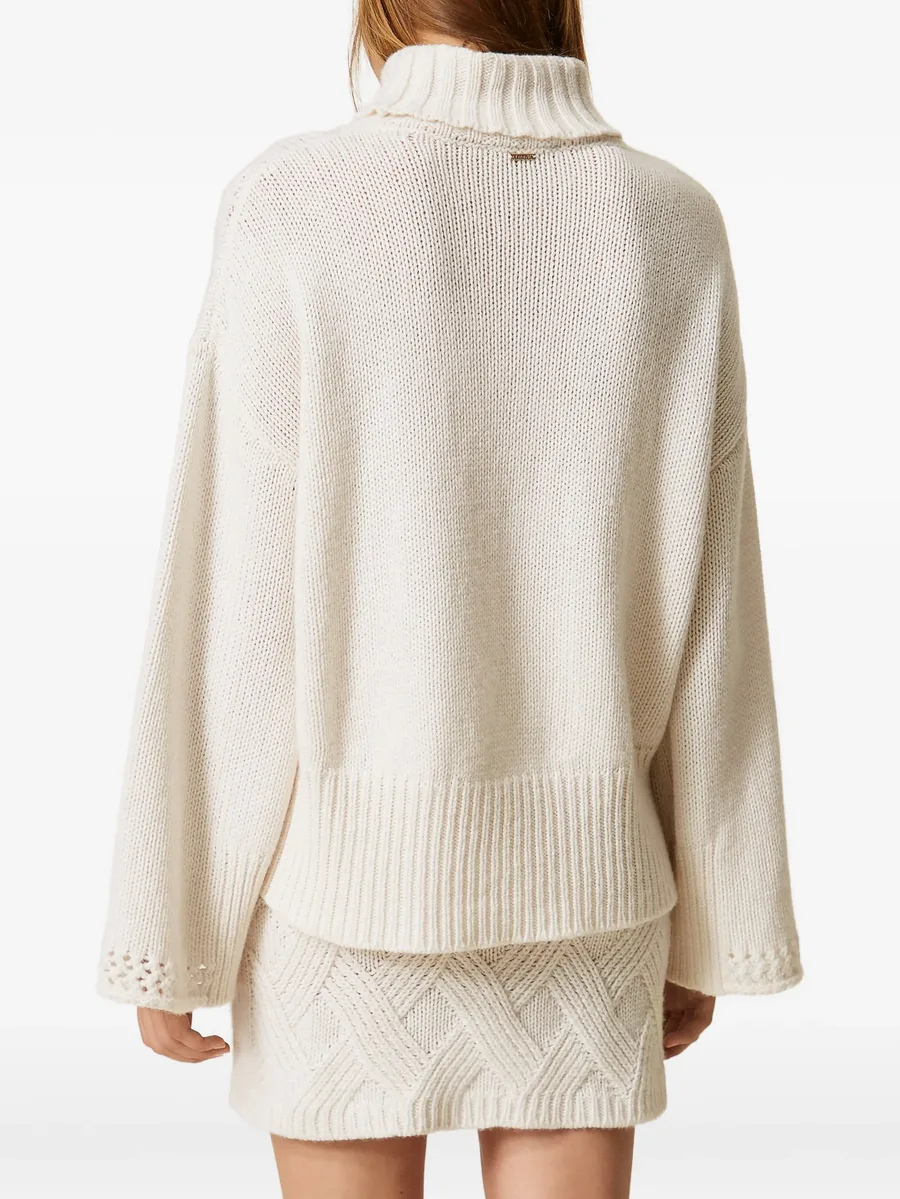 turtleneck jumper with criss-cross pattern 3