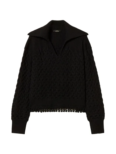 cable knit and crochet jumper