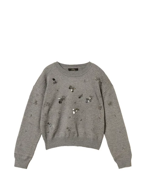 crew-neck sweater with embroidery