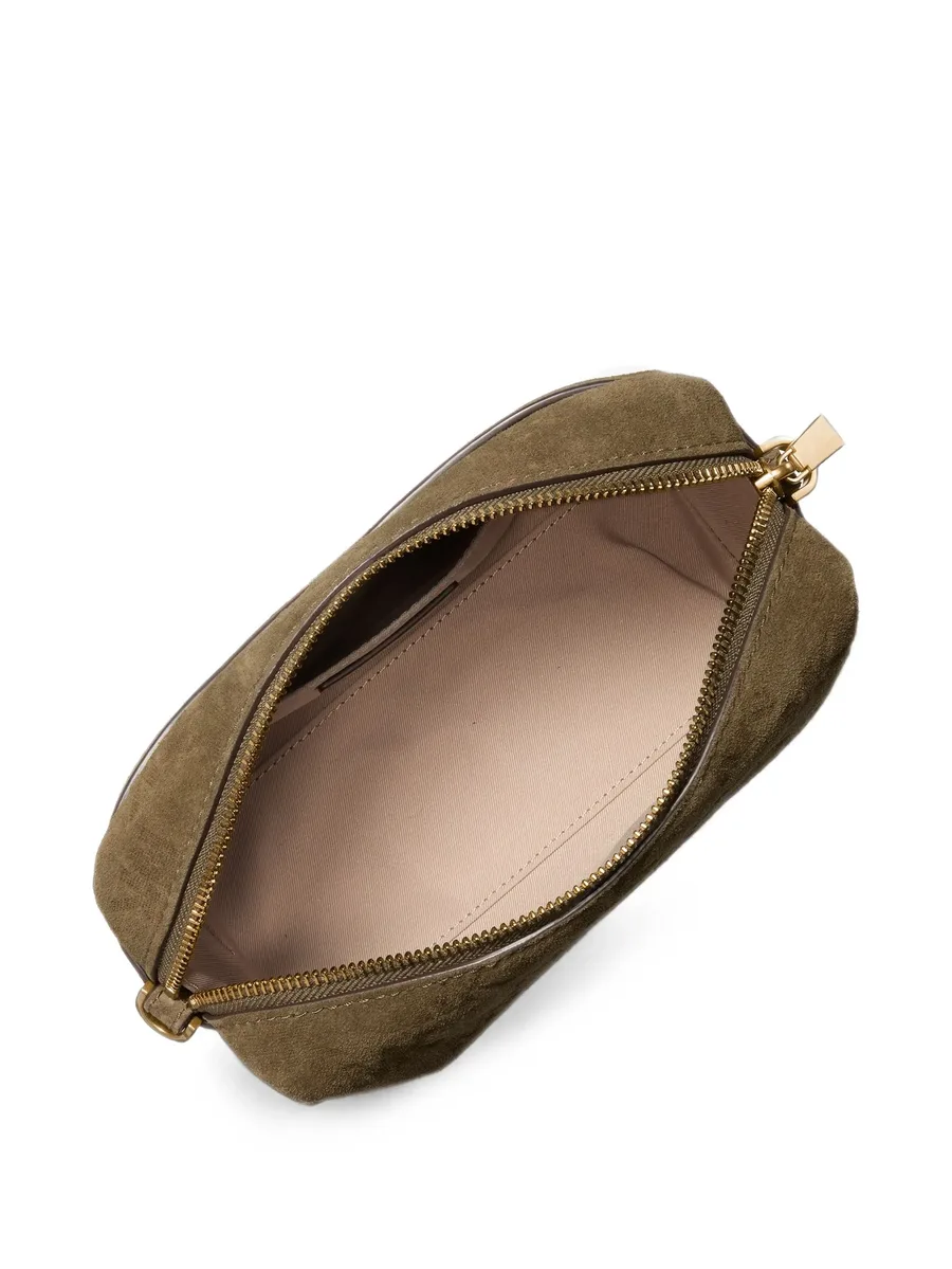 monogram-debossed suede cross body bag 3
