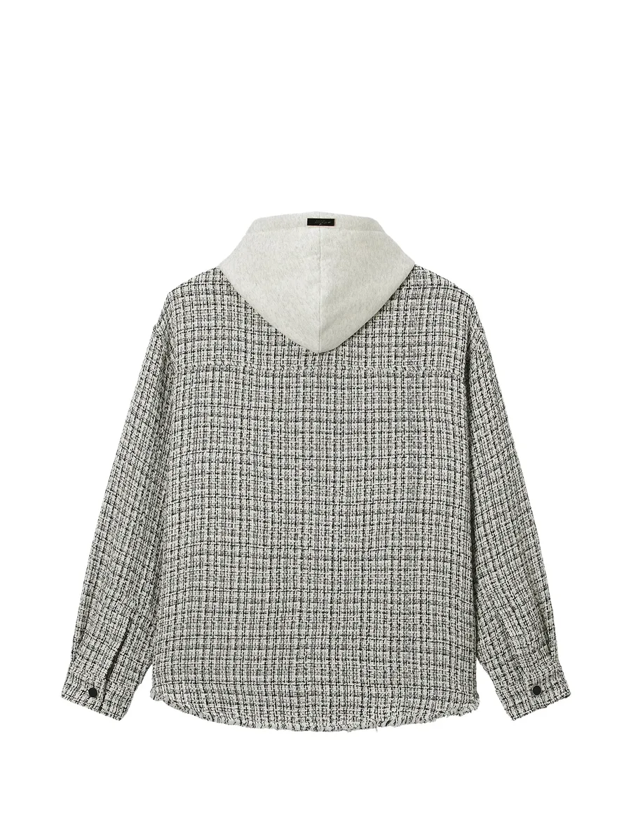 tweed-effect hooded jacket 6