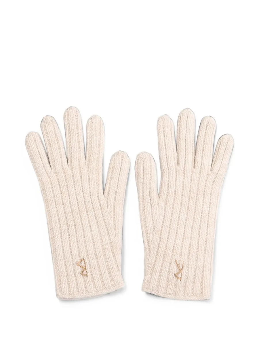 ribbed-knit monogram gloves 1