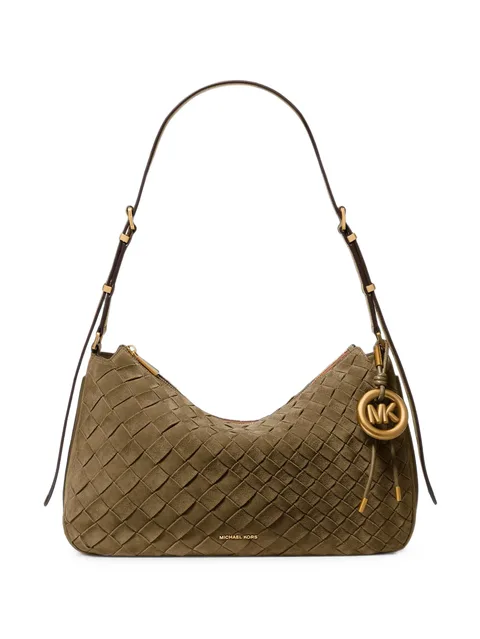 woven-leather shoulder bag