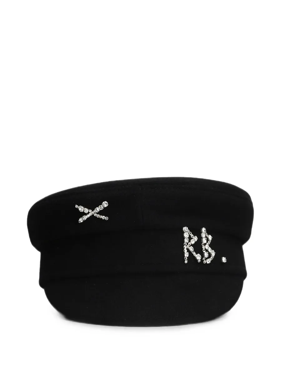 Baker Boy crystal-embellished wool baker boy hat 1