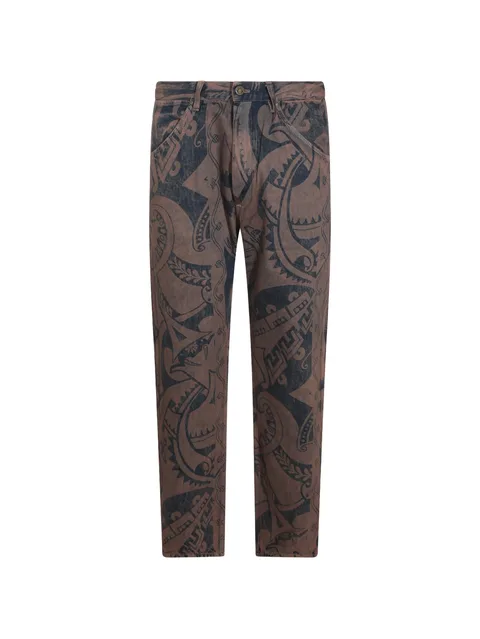 graphic-print jeans