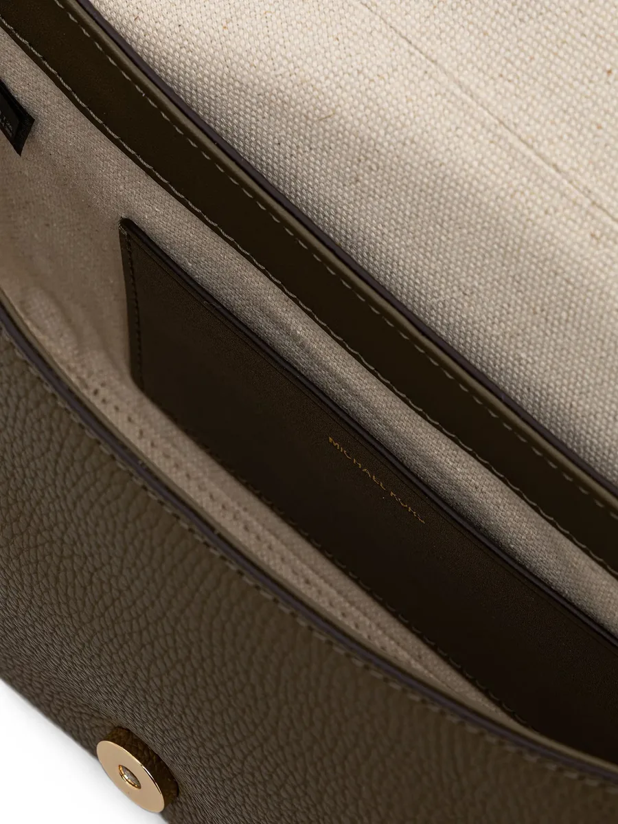 logo-plaque pebbled shoulder bag 5