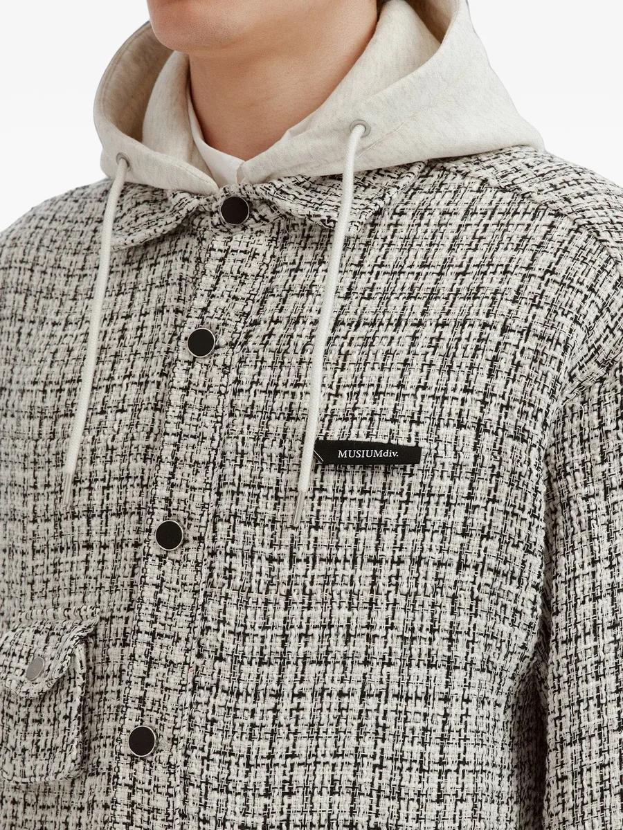 tweed-effect hooded jacket 5