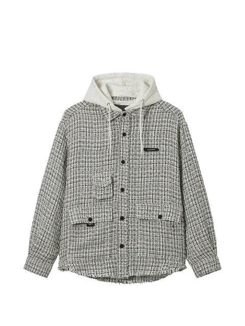 tweed-effect hooded jacket