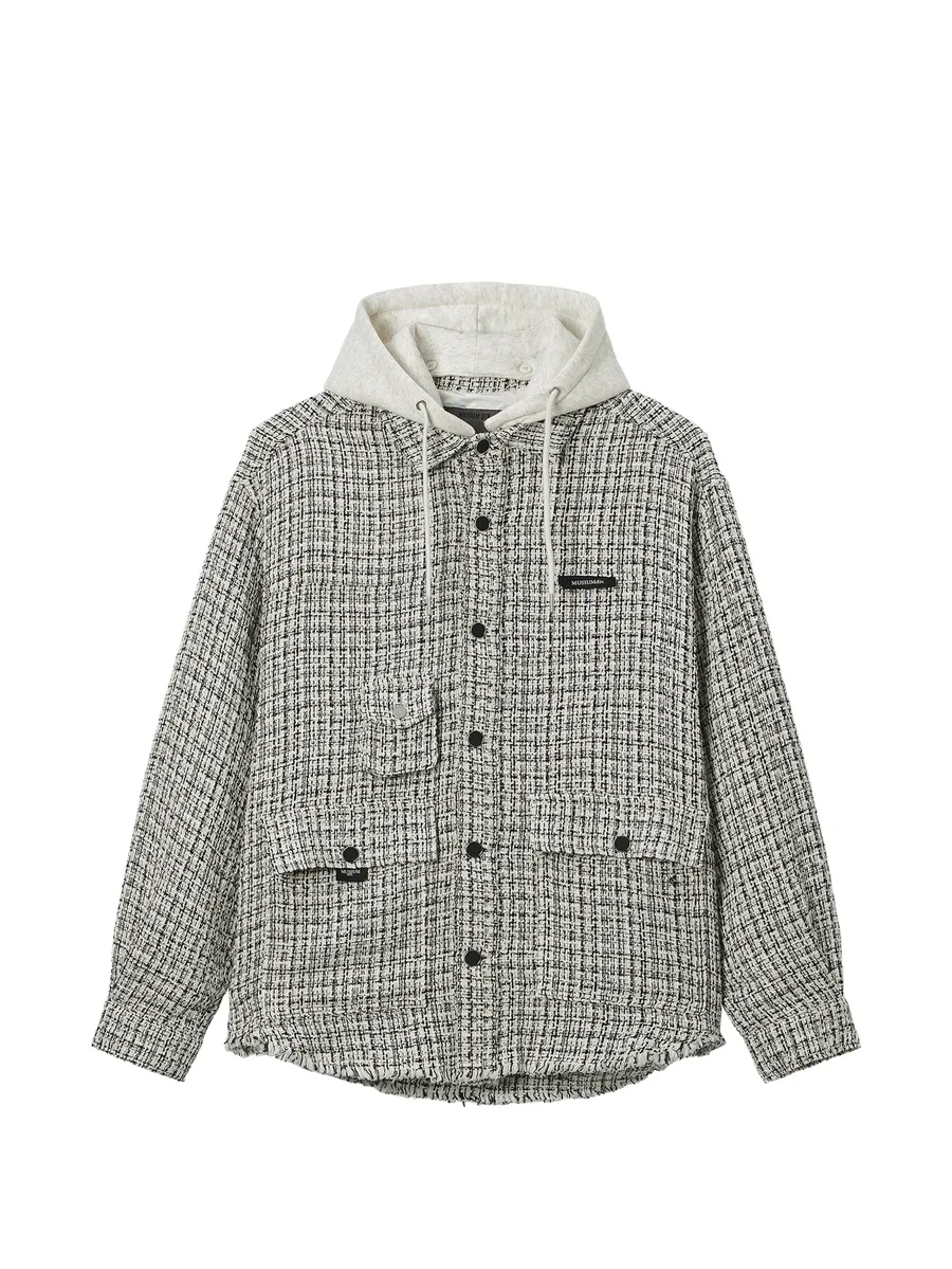 tweed-effect hooded jacket 1