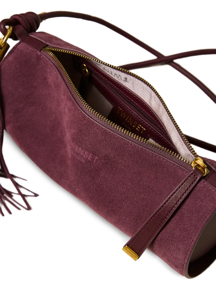 suede cylinder bag with tassel 4