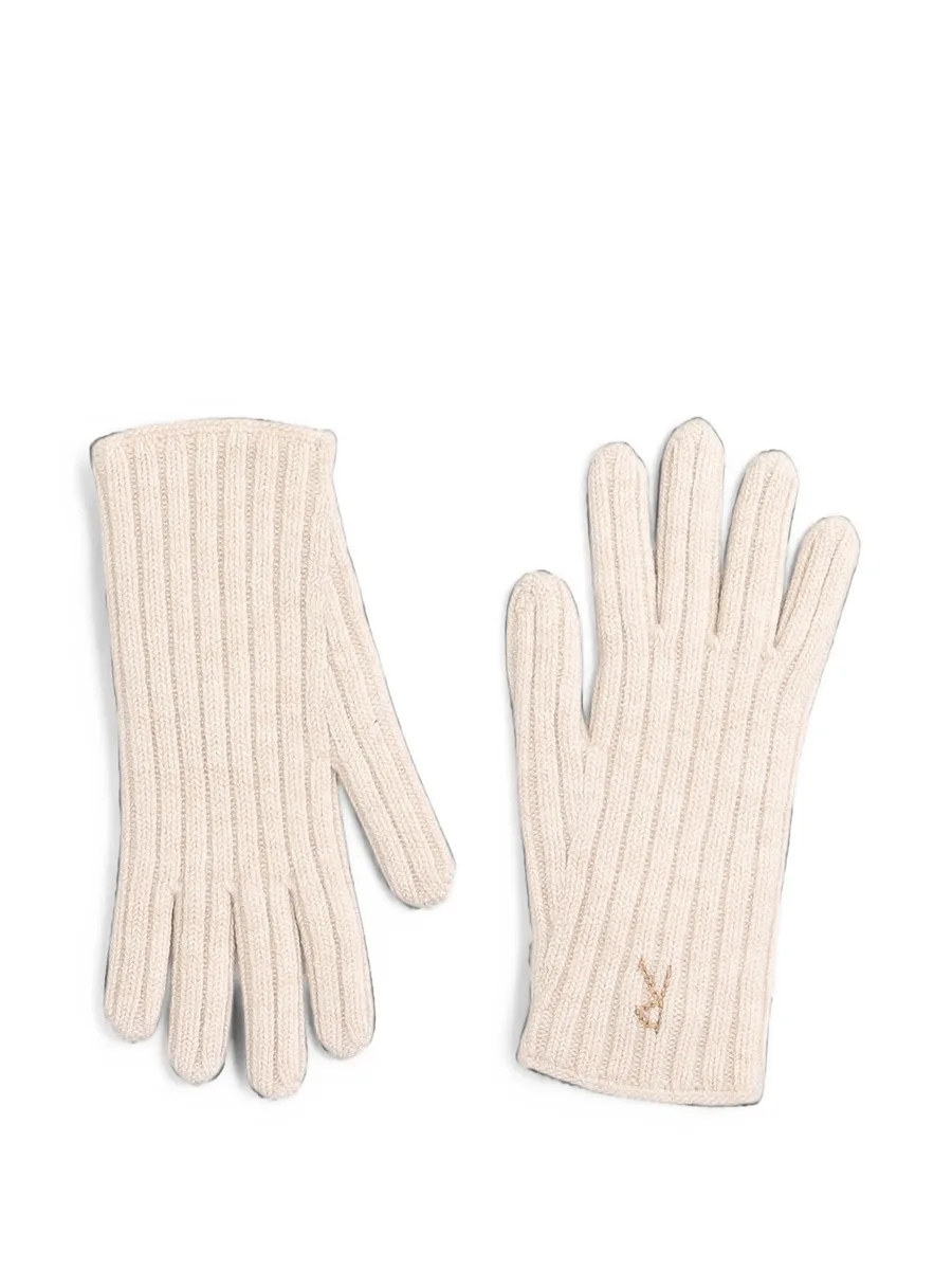 ribbed-knit monogram gloves 2