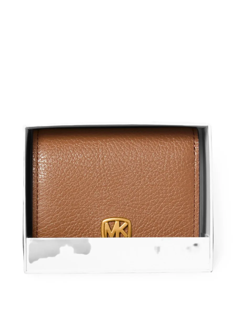logo-plaque pebbled leather wallet 4