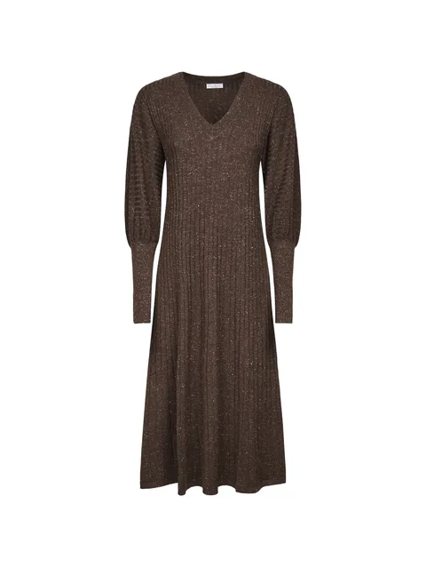 ribbed-knit V-neck dress