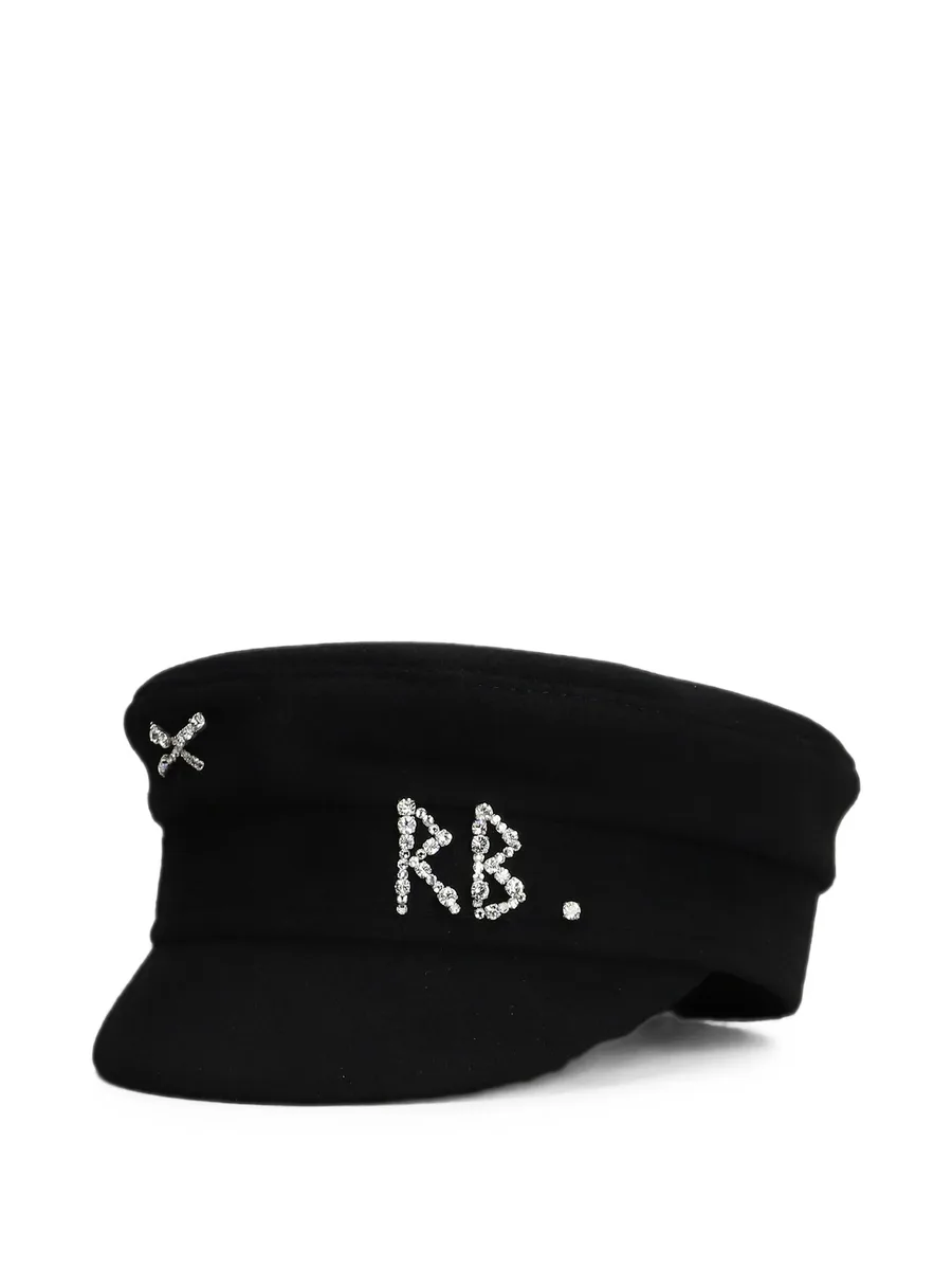 Baker Boy crystal-embellished wool baker boy hat 3