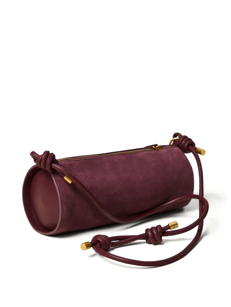 suede cylinder bag with tassel 2