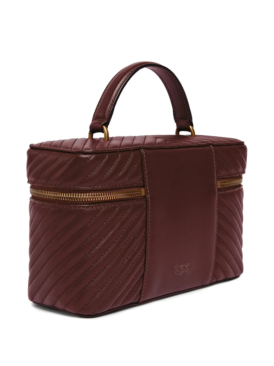 medium beauty case with shoulder strap in chevron nappa 2