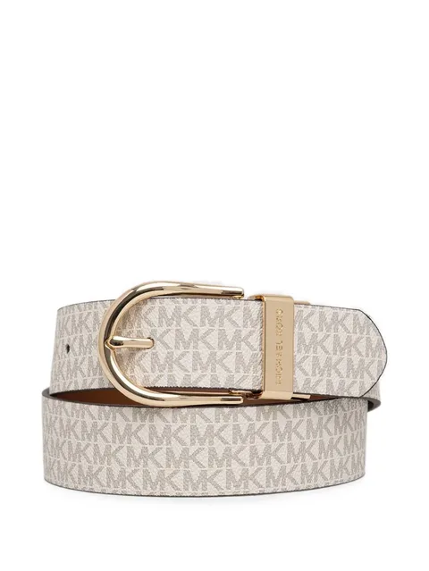 logo-print reversible belt