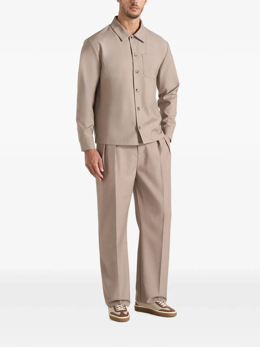 Valentin in taupe classic tailored long sleeve shirt 2