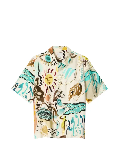 Ink Works print viscose-blend shirt