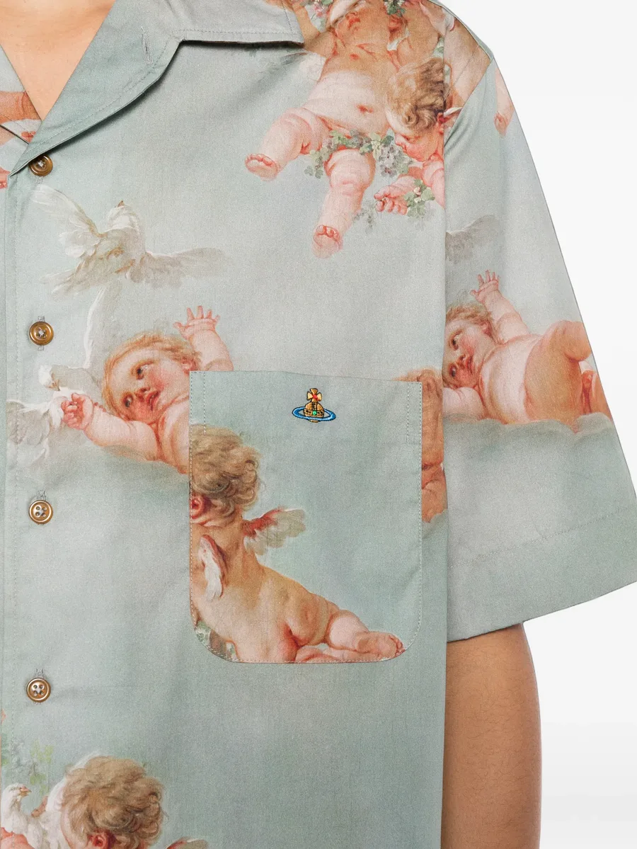 Primavera Cherubs-print shirt 5