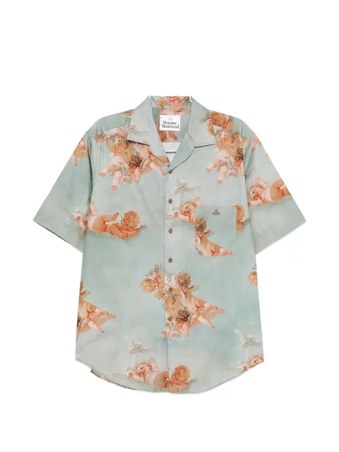 Primavera Cherubs-print shirt