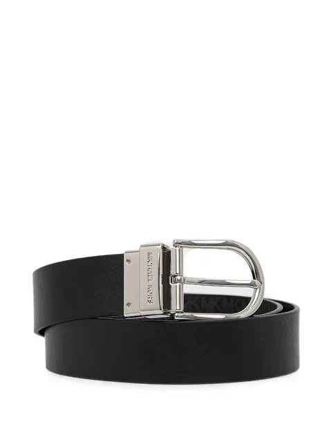 logo-print reversible belt