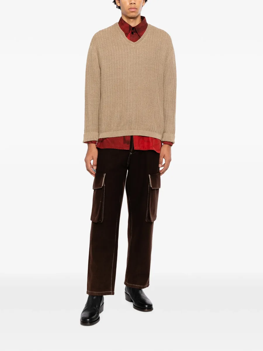 contrast-stitch cargo pants 2