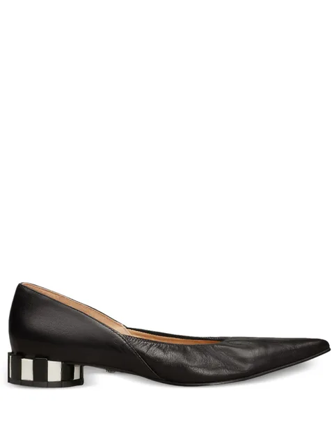 pointed-toe leather pumps