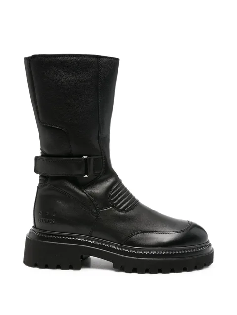 buckled chunky-sole boots