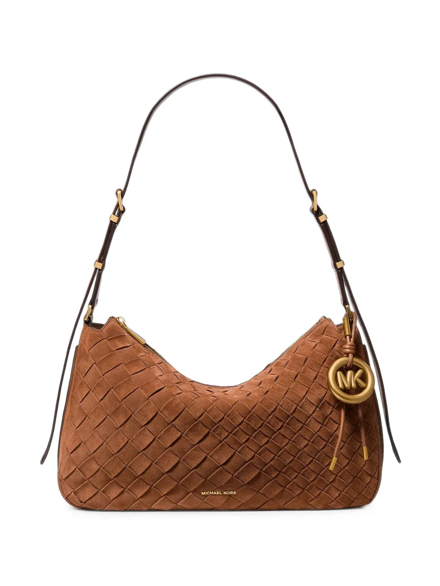 woven leather shoulder bag 1